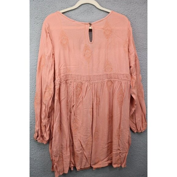 Knox Rose Long Puff Sleeve Embroidered Dress-Size XXL-Boho-Hippie-Pockets - Picture 9 of 12